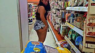 Hey, check out this Venezuelan hotwife flashing big ass in supermarket!