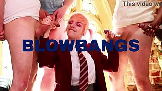 british teen sloppy blowjob & tit wank