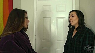 Sinn sage and her lesbian lover ariel x play with a big strap-on dildo