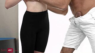 Una fairy gets shaved pussy licked, sucks cock, rides in doggystyle