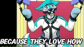 Diapered furry explores first-time delights in wild costume play for ultimate thrill.