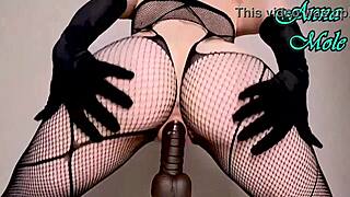 booty bounce pmv featuring anna mole in stockings and fishnets riding dildo