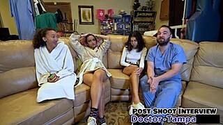 Hell yeah! Dr Tampa examines Genesis during her first gyno session!