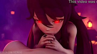 Vicineko Hu Tao Performs Intense Blowjob