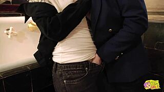 Three lesbian babes finger and lick in steamy bathroom orgy