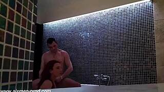 Bathroom heat with Lucia Fernandez's big naturals