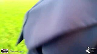 young couples getting wild in a rice field setting