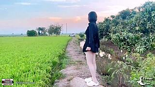young couples getting wild in a rice field setting