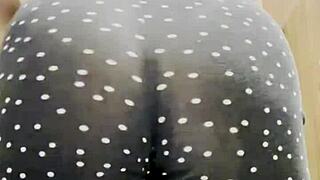 i can't stop staring at that sexy blonde's big ass in leggings, her natural tits are so hot