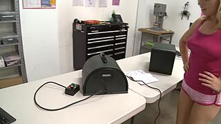 Suggestive lexi belle rides sybian and gets pounded by big cock in wild session