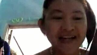 Indonesian Teen Girl Strips for Steamy Bath on Webcam