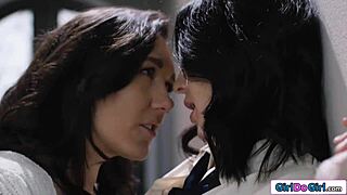 Tattooed Waitress Submits to Dominant Lesbian Milf's Strapon