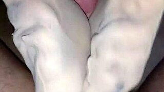 I Give Homemade Nylon Footjob With Cumshot On Toes