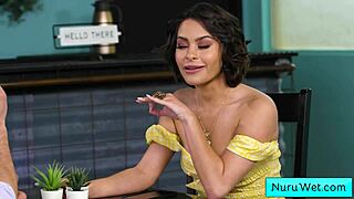 Hey, this busty masseuse is prepping me for a sensual nuru massage