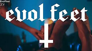 Mistress Tickles Bound Brunette's Toes And Big Natural Tits Close Up