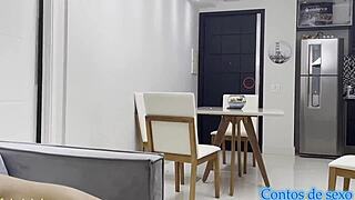 Latina flashes huge ass while I pound her in sheer dress