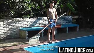 Inked bisexual gabo swallows nico ruiz big long cock for money with blowjob and handjob