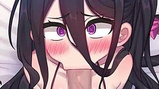 i love how this catgirl gives blowjobs and swallows cum