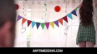 Teen gets freeused by siblings on birthday