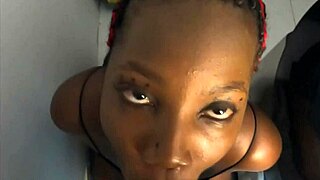 Nasty bitch deepthroats big black cock