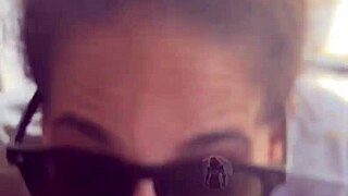 lightskin ebony slut step-sister gives blowjob by the window, gets cum on face as boyfriend searches