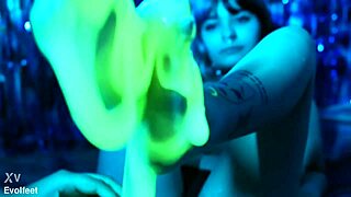 messy foot play with slime cutie piie and nath