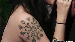 Flirty hottie gets sperm load on her face gulping all the load. pov cum swapping action.