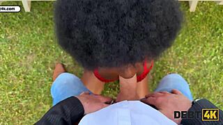 Beautiful Brunette With Big Tits Takes Hard Cock Outdoors