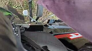 i flash my big cock and masturbate outdoors as ladies watch from distance.