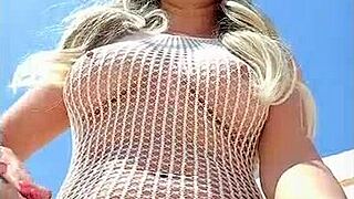 Blonde In Transparent Dress, No Underwear