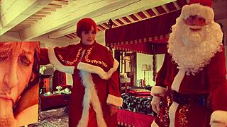 granny carmen's christmas in july naughty shawty double vibrator fuck