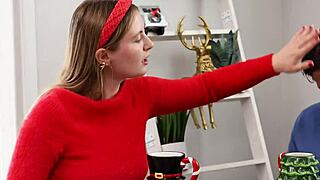 Santa Grandpa Bangs Teen Granddaughter