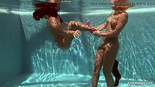 i see blonde and brunette lesbos in shower with small tits