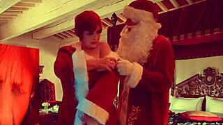 granny carmen's christmas in july naughty shawty double vibrator fuck