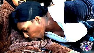 Swallowing Daddy's Cock in Car Bear Suit