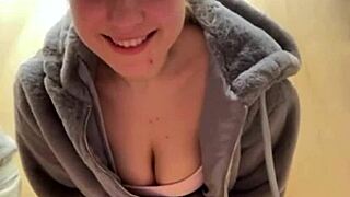 teen with big ass masturbates shaved pussy to orgasm in public