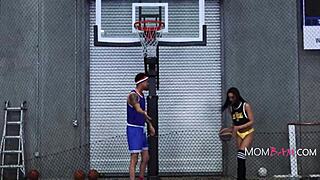 Muscular Ebony Cougar Dunks Balls Deeply