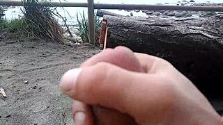 playing on the beach with friends in public outdoor setting