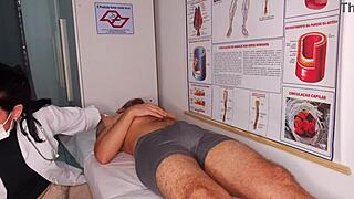 erection in front of the nurse, wet lick juicy ass cock blowbang