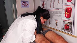 erection in front of the nurse, wet lick juicy ass cock blowbang