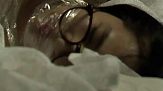 Nerd Girl Strips and Straps On Hardcore