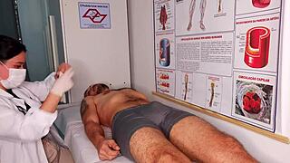 erection in front of the nurse, wet lick juicy ass cock blowbang