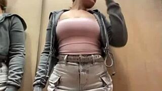 teen with big ass masturbates shaved pussy to orgasm in public
