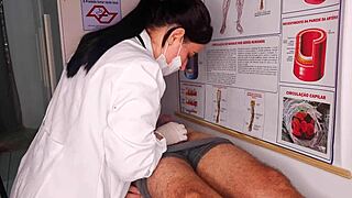 erection in front of the nurse, wet lick juicy ass cock blowbang