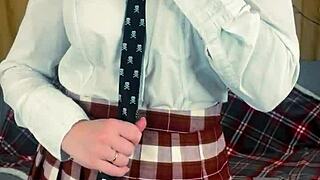 Busty teacher plays with strapon 😏