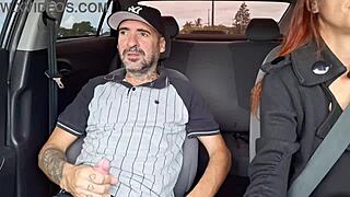 married woman catches passenger masturbating in car