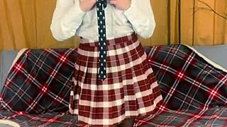 Busty teacher plays with strapon 😏