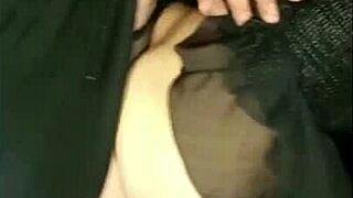 in glamour role play, mature couple enjoys anal with big cock and creampie.