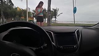 Risky Public Masturbation On The Street For Hot Girl