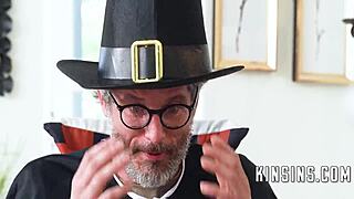 Turkey pranks and family thanksgiving spanks with daddy and uncle taboo.